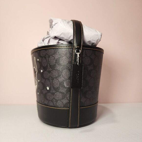 NWT Coach CW536 Trick Or Treat Bucket Halloween Moon Cat Graphic - Picture 2 of 6